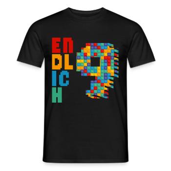 Endlich 9 Baustein - Männer T-Shirt - Schwarz - Vorne - AI Model Male 178 light (178cm)