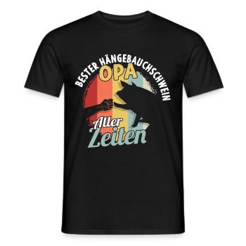 Best pot-bellied pig grandpa ever - Men's T-Shirt - black - Front - AI Model Male 178 light (178cm)
