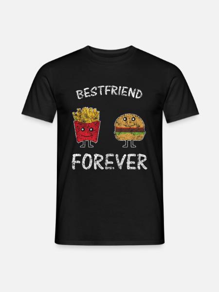Beste Freunde Essen - Männer T-Shirt - Schwarz
