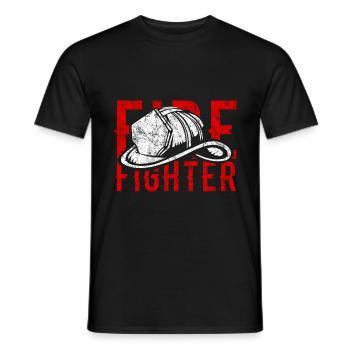 Feuerwehrmann - Männer T-Shirt - Schwarz - Vorne - AI Model Male 178 light (178cm)