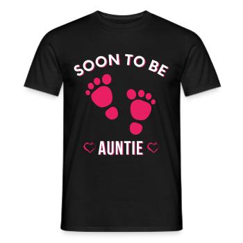 Soon to be aunt, Cute Aunt, New Aunt, Funny Auntie - Men's T-Shirt - black - Front - AI Model Male 178 light (178cm)