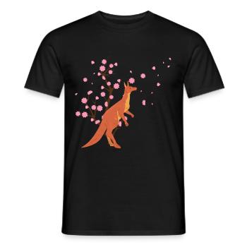 Cherry Blossom Kangaroo Japanese Sakura Flower - Men's T-Shirt - black - Front - AI Model Male 178 light (178cm)