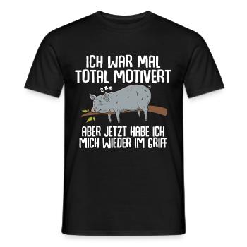 Ich War Mal Total Motivert - Männer T-Shirt - Schwarz - Vorne - AI Model Male 178 light (178cm)