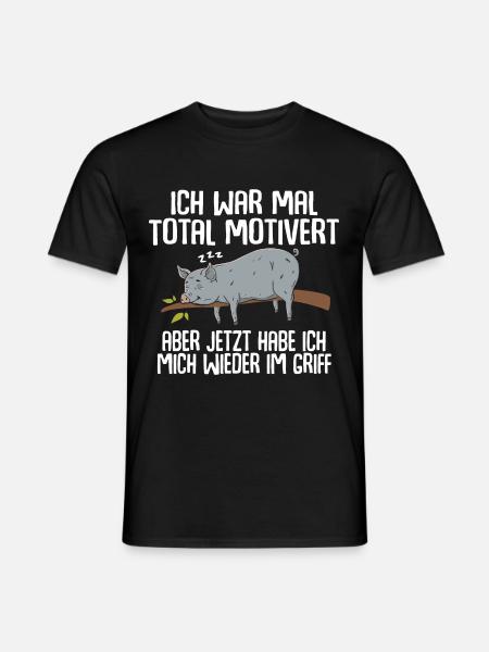 Ich War Mal Total Motivert - Männer T-Shirt - Schwarz