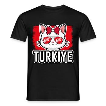 Türkei Katze Fußball Katzenliebhaber - Männer T-Shirt - Schwarz - Vorne - AI Model Male 178 light (178cm)