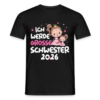 Ich Werde Große Schwester 2026 Prinzessin - Männer T-Shirt - Schwarz - Vorne - AI Model Male 178 light (178cm)