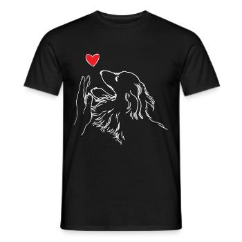 Dachshund Heart Hand Dachshund High Five - Men's T-Shirt - black - Front - AI Model Male 178 light (178cm)