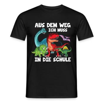 Aus dem Weg ich muss in die Schule Dino - Männer T-Shirt - Schwarz - Vorne - AI Model Male 178 light (178cm)
