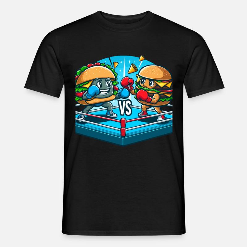 Boxen Hamburger - Männer T-Shirt - Schwarz