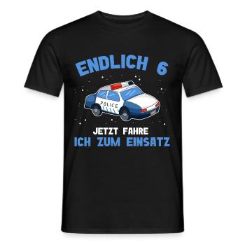 6 Birthday Police 6 Year Old - Men's T-Shirt - black - Front - AI Model Male 178 light (178cm)