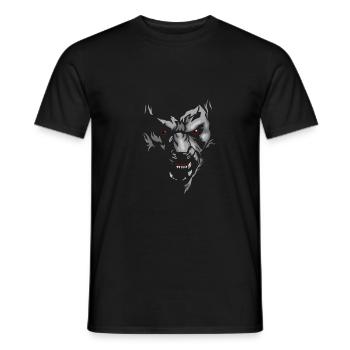 Werewolf face horror wolf full moon myth wolves - Men's T-Shirt - black - Front - AI Model Male 178 light (178cm)