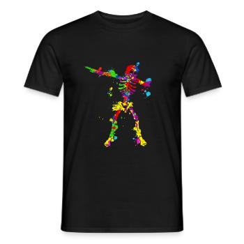 Neon Dab Dabbing Skelett 80s 80er Dab Tanz - Männer T-Shirt - Schwarz - Vorne - AI Model Male 178 light (178cm)