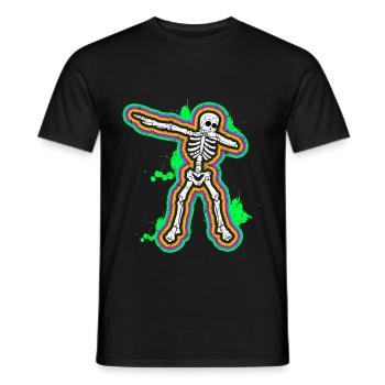 80er Neon Dab Dabbing Skelett 80s 80er Dab Tanz - Männer T-Shirt - Schwarz - Vorne - AI Model Male 178 light (178cm)