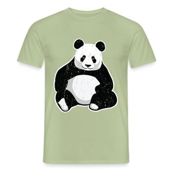 Panda géant du grand panda - T-shirt homme - vert sauge - Devant - AI Model Male 178 light (178cm)