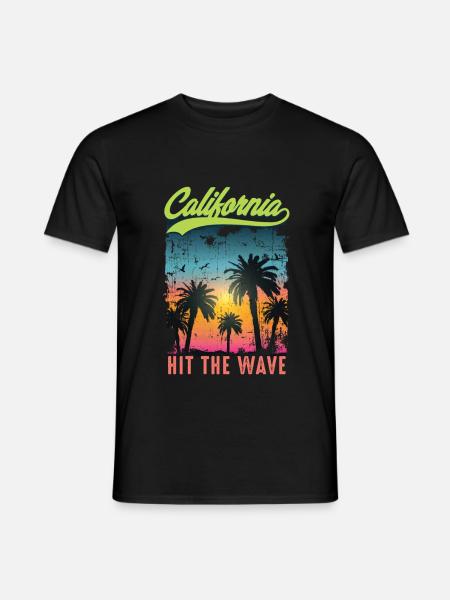 California Surfing Surfer Lifestyle Vintage Retro - Männer T-Shirt - Schwarz