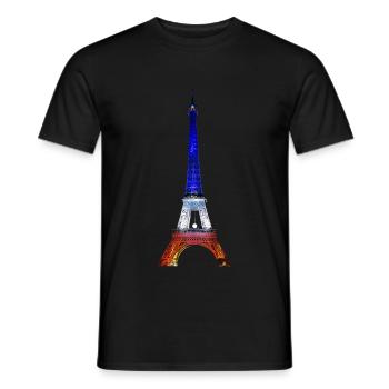 Eiffelturm Paris Frankreich Nationalfahne Souvenir - Männer T-Shirt - Schwarz - Vorne - AI Model Male 178 light (178cm)