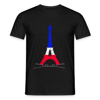Eiffelturm Paris Frankreich Nationalfahne Souvenir - Männer T-Shirt - Schwarz - Vorne - AI Model Male 178 light (178cm)