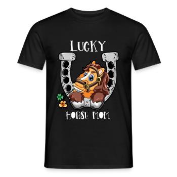 Lucky Horse Mom Horse Mom Horse Horses Mama - Men's T-Shirt - black - Front - AI Model Male 178 light (178cm)