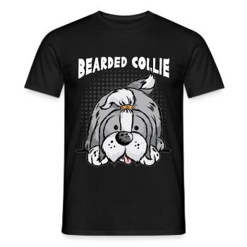 BEARDED COLLIE Border Collie Rough Collies Sheltie - T-shirt homme - noir - Devant - AI Model Male 178 light (178cm)