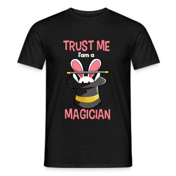 Magician Magier Zauberer Hase Zylinder Zauberstab - Männer T-Shirt - Schwarz - Vorne - AI Model Male 178 light (178cm)