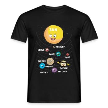 Kinder Sonne Planet Planeten Sonnensystem System - Männer T-Shirt - Schwarz - Vorne - AI Model Male 178 light (178cm)