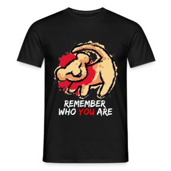 REMEMBER WHO YOU ARE Lion Baby Lioness King - Men's T-Shirt - black - Front - AI Model Male 178 light (178cm)