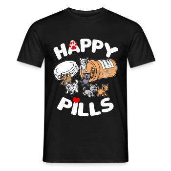 HAPPY PILLS Chats Chat amour cadeau chat - T-shirt homme - noir - Devant - AI Model Male 178 light (178cm)