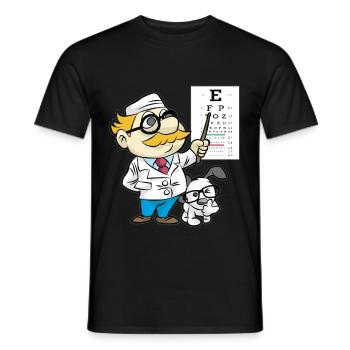 Ophthalmologist Optician Blind Fish Glasses Doctor Dog - Men's T-Shirt - black - Front - AI Model Male 178 light (178cm)