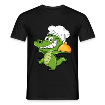 kochendes Krokodil Chefkoch Kellner Koch Geschenk - Männer T-Shirt - Schwarz - Vorne - AI Model Male 178 light (178cm)