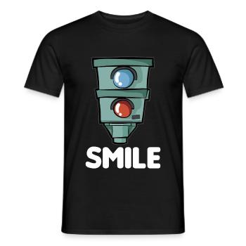 SMILE Starenkasten Blitzer Raser Knöllchen Cartoon - Men's T-Shirt - black - Front - AI Model Male 178 light (178cm)