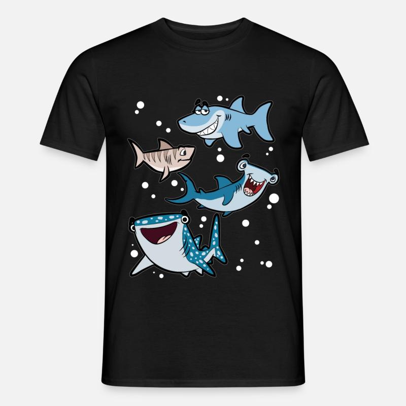 Hammerhai requin blanc requin requin requin - T-shirt homme - noir