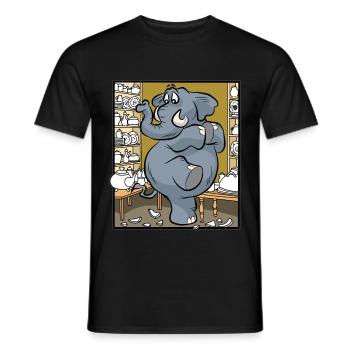Eléphant maladroit dans le magasin de porcelaine Maladroit - T-shirt homme - noir - Devant - AI Model Male 178 light (178cm)