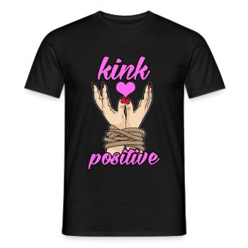 KINK POSITIVE BDSM Bondage Captivate Fetishly - Men's T-Shirt - black - Front - AI Model Male 178 light (178cm)