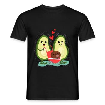 Avocat Manger Famille Bébé Enfant Doux - T-shirt homme - noir - Devant - AI Model Male 178 light (178cm)