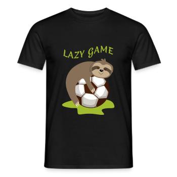 Sloth Lazy Football Lazy Game Tired - Men's T-Shirt - black - Front - AI Model Male 178 light (178cm)