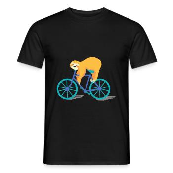 Faultier Faul Fahrrad Fahren Faul Schlafen - Männer T-Shirt - Schwarz - Vorne - AI Model Male 178 light (178cm)