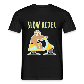 Paresseux conduite moto scooter - T-shirt homme - noir - Devant - AI Model Male 178 light (178cm)
