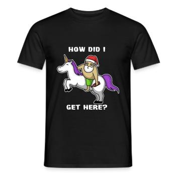 Weihnachtsmann Bier Einhorn bin ich hergekommen - Männer T-Shirt - Schwarz - Vorne - AI Model Male 178 light (178cm)