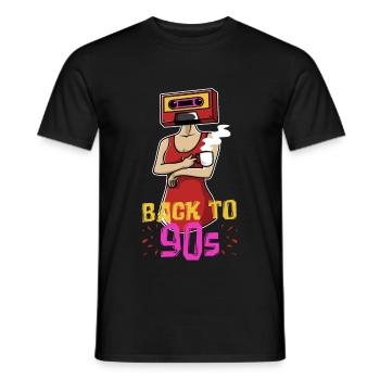Rétro cassette femme - Back in the 90s - T-shirt homme - noir - Devant - AI Model Male 178 light (178cm)