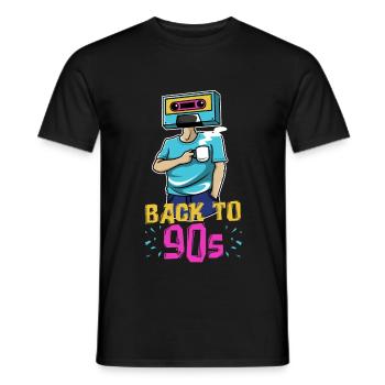 Retro cassette homme - Back in the 90s - T-shirt homme - noir - Devant - AI Model Male 178 light (178cm)