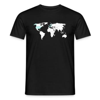 Carte du monde - T-shirt homme - noir - Devant - AI Model Male 178 light (178cm)