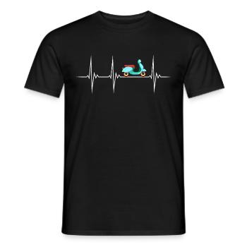 Mobylette mobylette mobylette conducteur deux temps battement de cœur - T-shirt homme - noir - Devant - AI Model Male 178 light (178cm)
