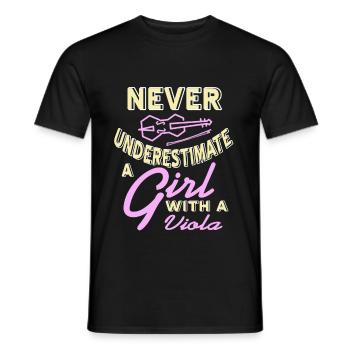Viola – Never Underestimate A Girl - Men's T-Shirt - black - Front - AI Model Male 178 light (178cm)
