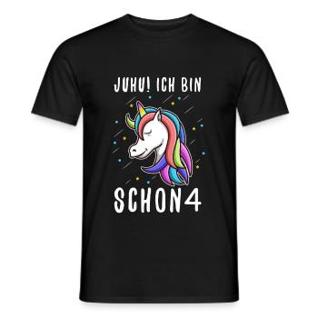Ich bin schon 4 Einhorn - Männer T-Shirt - Schwarz - Vorne - AI Model Male 178 light (178cm)