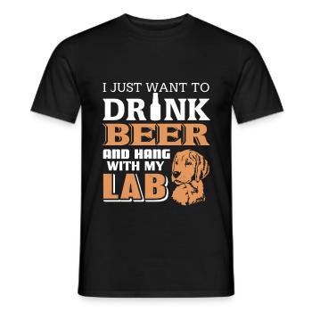 Je veux juste boire de la bière et prendre mon - T-shirt homme - noir - Devant - AI Model Male 178 light (178cm)