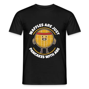 Waffles are just pancakes with abs - Männer T-Shirt - Schwarz - Vorne - AI Model Male 178 light (178cm)