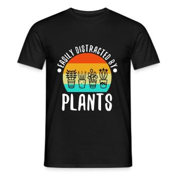 Facilement distrait par les plantes - T-shirt homme - noir - Devant - AI Model Male 178 light (178cm)