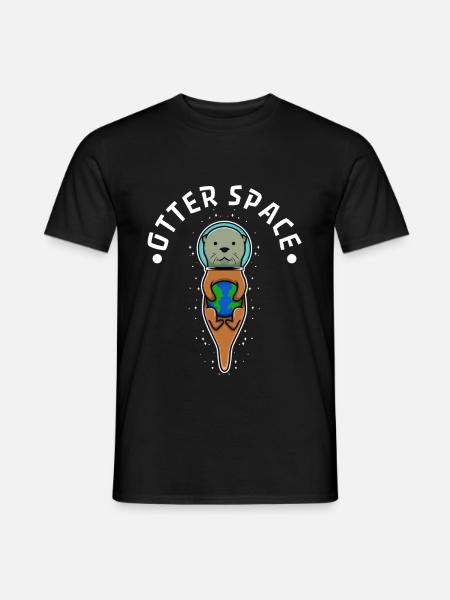 Otter space - Men's T-Shirt - black