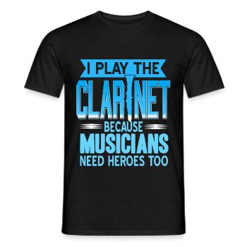 Ich spiele die Klarinette - Männer T-Shirt - Schwarz - Vorne - AI Model Male 178 light (178cm)