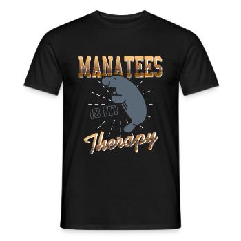 Les lamantins sont ma thérapie - T-shirt homme - noir - Devant - AI Model Male 178 light (178cm)